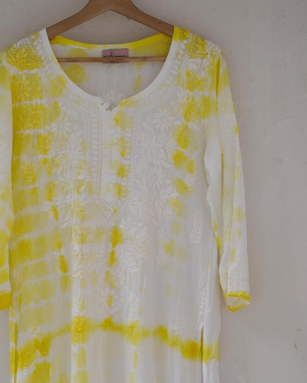 Long Kurta TieDye Yellow