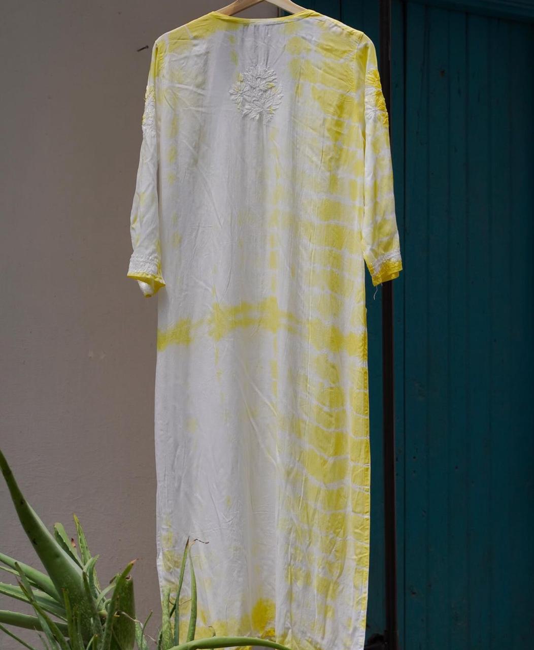 Long Kurta TieDye Yellow