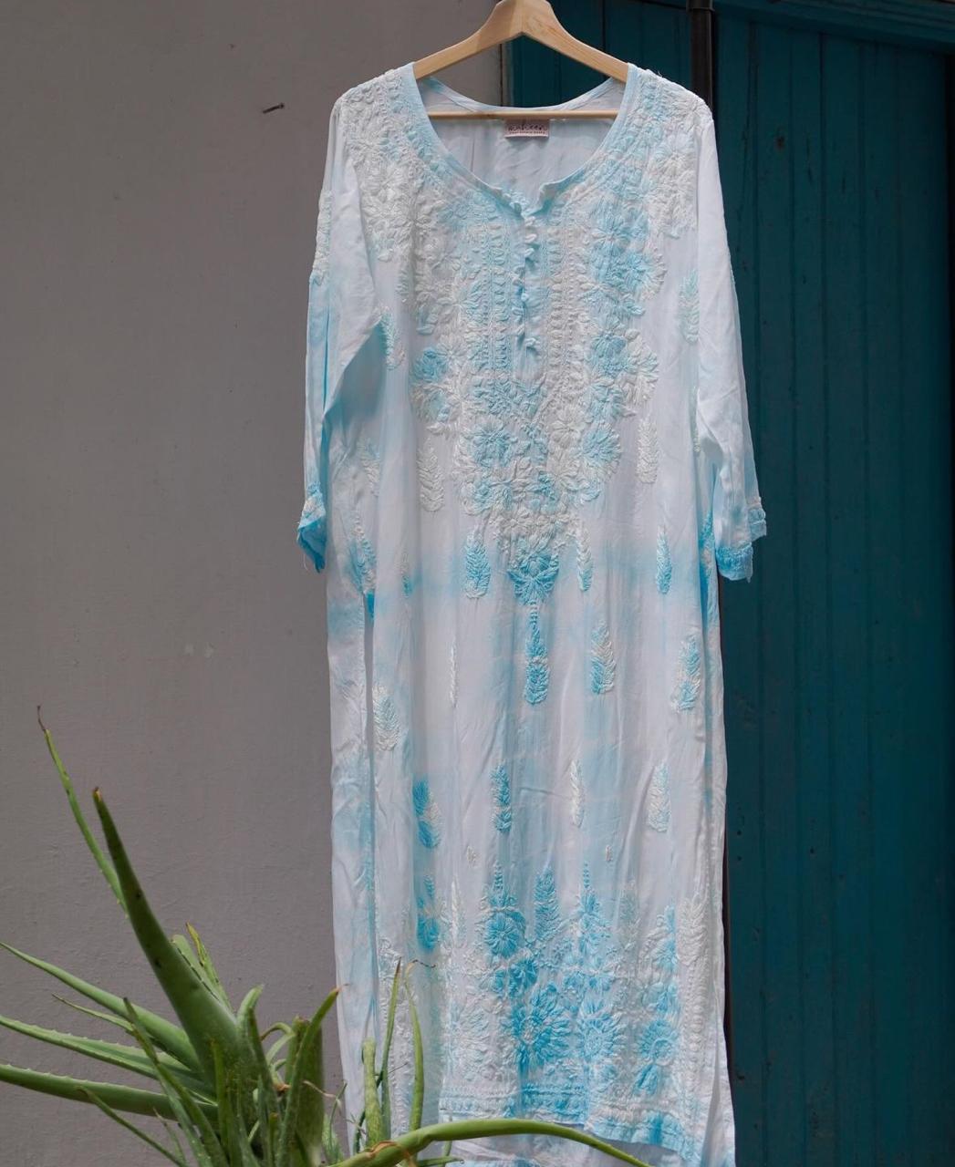 Long Kurta TieDye Blue