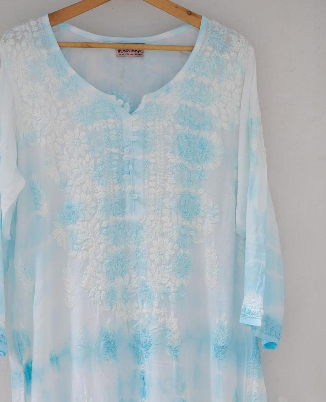 Long Kurta TieDye Blue